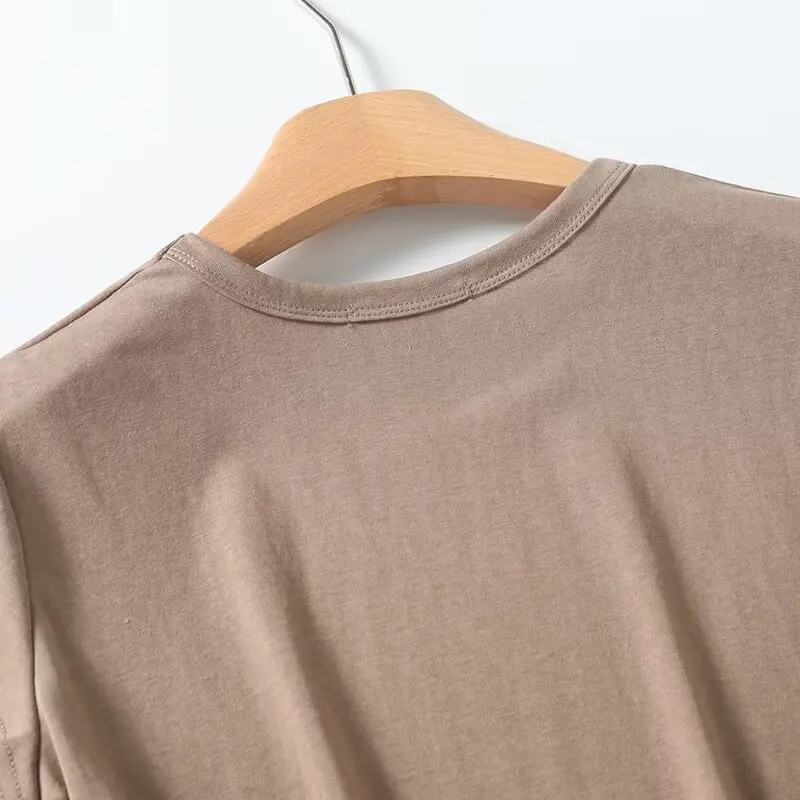 Dave&Di Summer T-shirt Women Basic Tops Minimalist Women's Clothing Fashion Ladies Round Neck Short Sleeve Tshirts