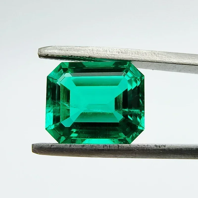 

Lab Grown Emerald Green Color Rectangle Shape Charm Beads for DIY Jewelry Making Pendant Materials Selectable AGL Certificate