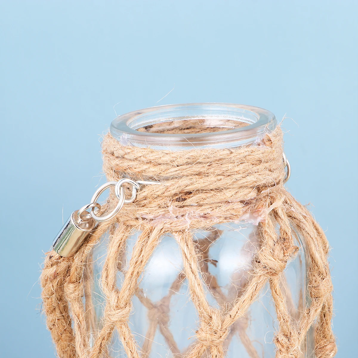 

Indoor Hanging Plant Pot Glass Vase Flower Green Container Flowerpot Hemp Rope Plants Decor Rustic