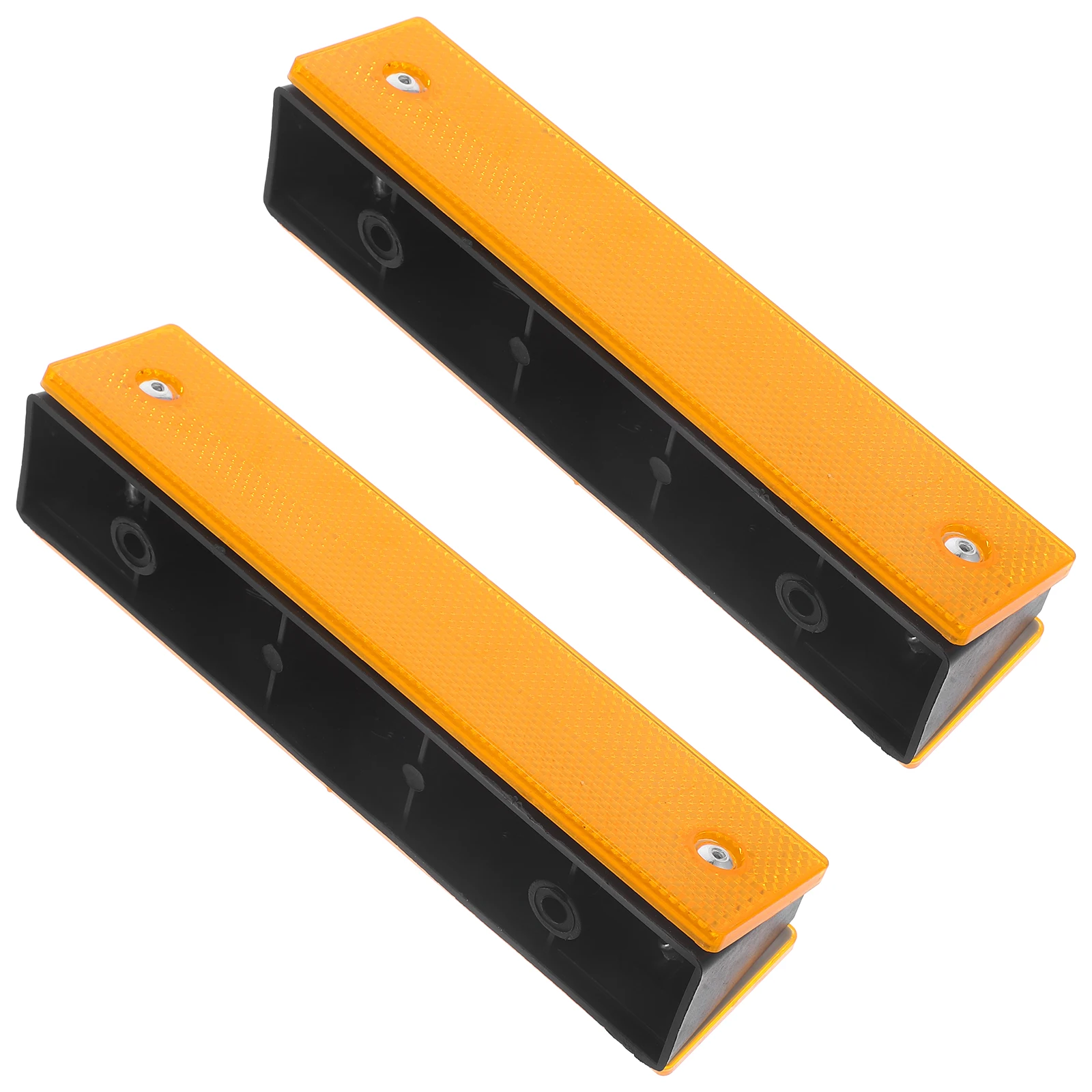 

2Pcs Reflective Delineators 180x40mm Double Yellow Rectangular Road Reflectors for Highway Garage Driveway Pavement Markers High