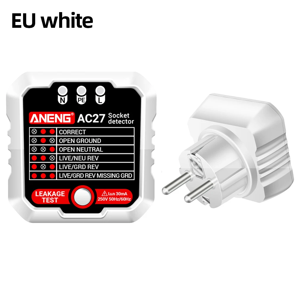 ANENG AC27 inteligentny miernik do gniazdka wyświetlacz cyfrowy czujnik napięcia wtyczka ue/US wielofunkcyjna do testu wycieków i wyłączania