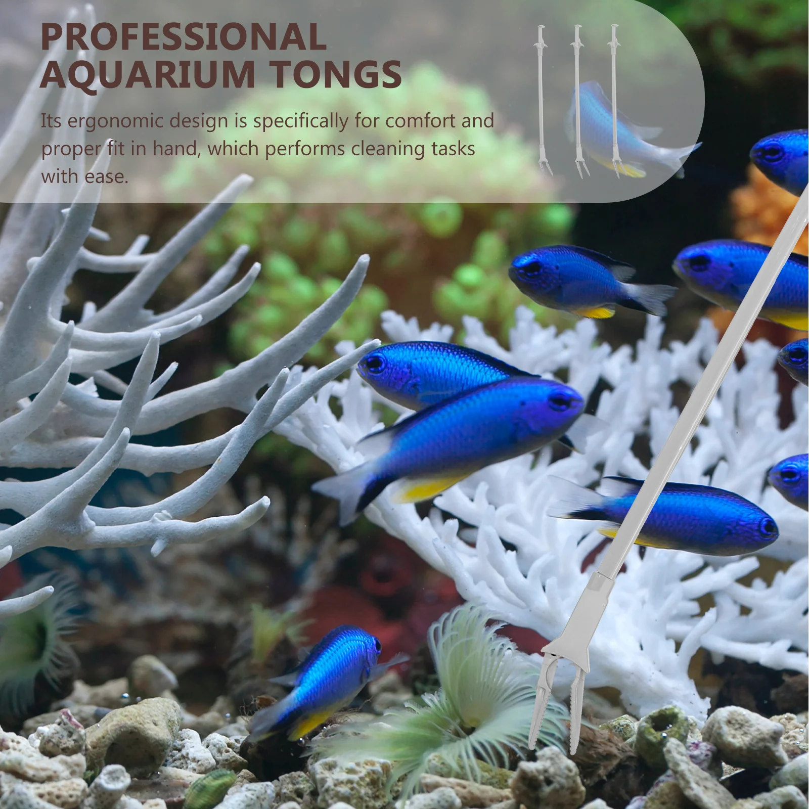 

2Pcs Aquatic Plants Tweezer Ergonomic Handle Waterweed Cleaning Clip for Fish Tank Accessories Aquarium Supplies Easy Hold