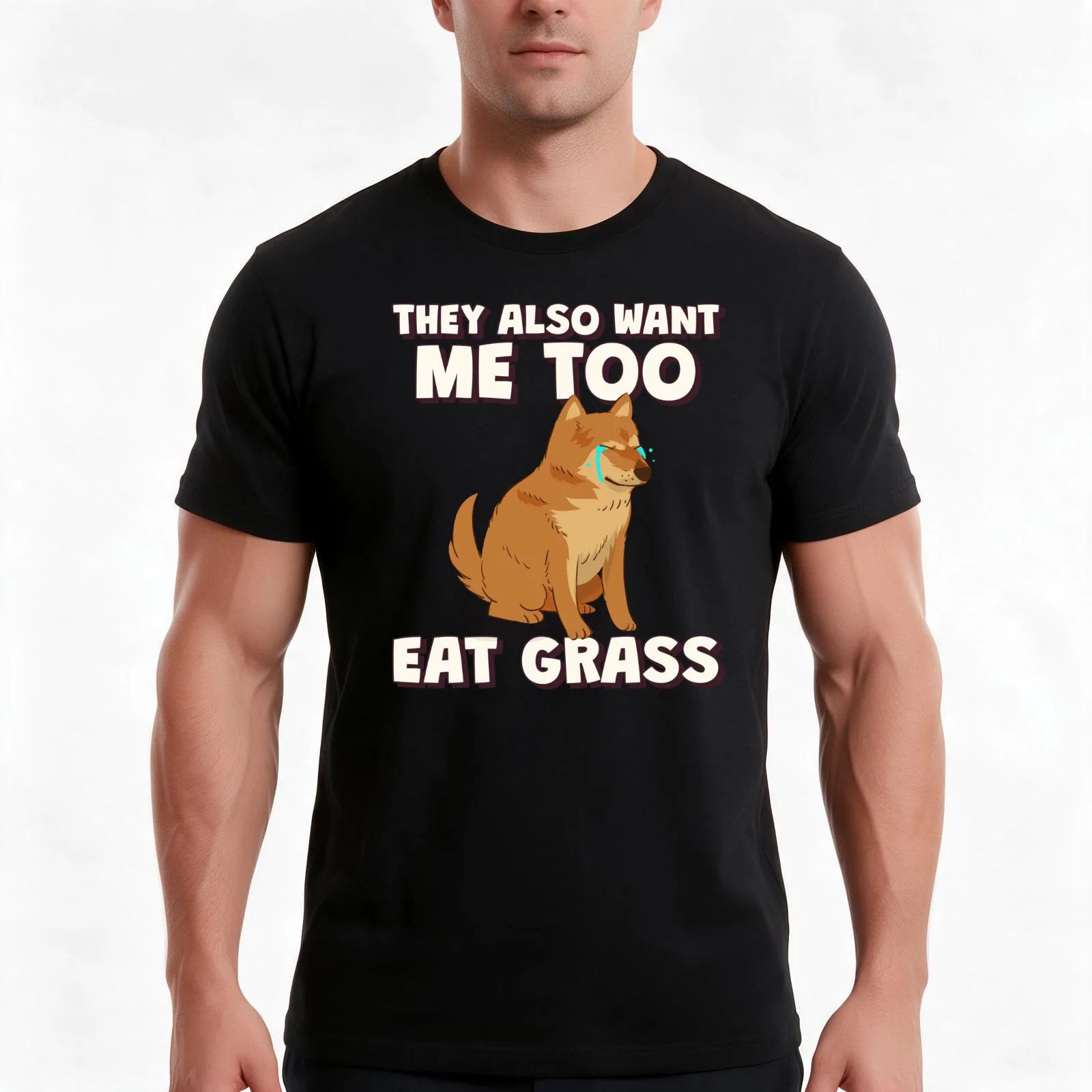 They Want Me To Eat Grass Funny Anti Vegan T-Shirt, Summer Casual Cotton Tee, Oversized Streetwear Tops, Vintage Graphic Print