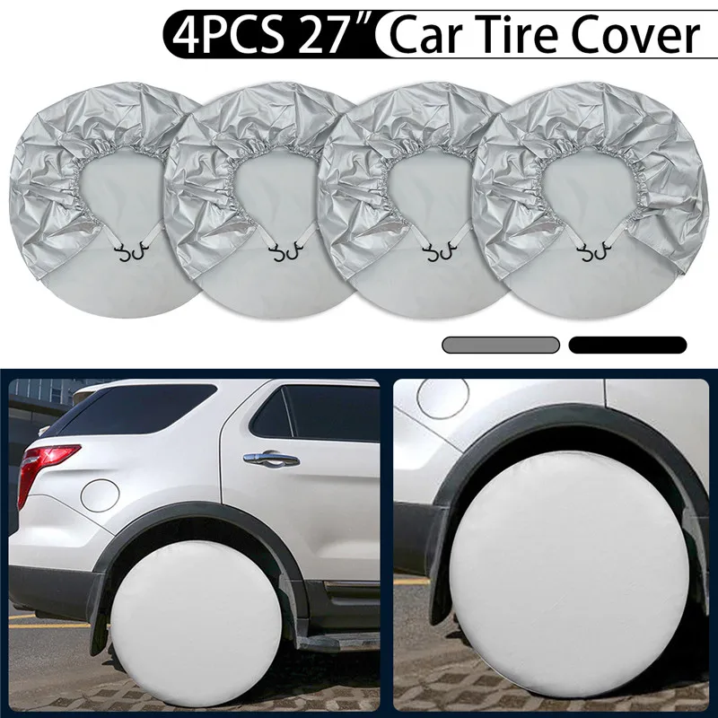 

4pcs Wheel Tire Covers For RV Motorhome for Camper Car Truck 27 inch Trailer RV Waterproof UV Weather Resistant