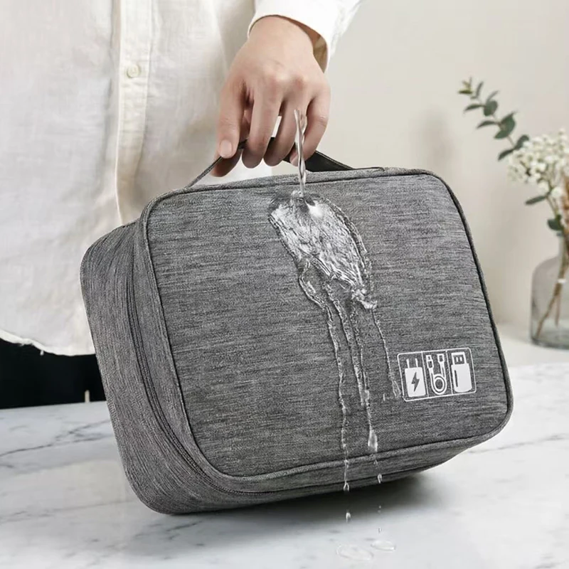 Multi-functional Large Capacity Waterproof Digital Electronic Organizer USB Data Line Charger Plug Headphone Travel Storage Bag
