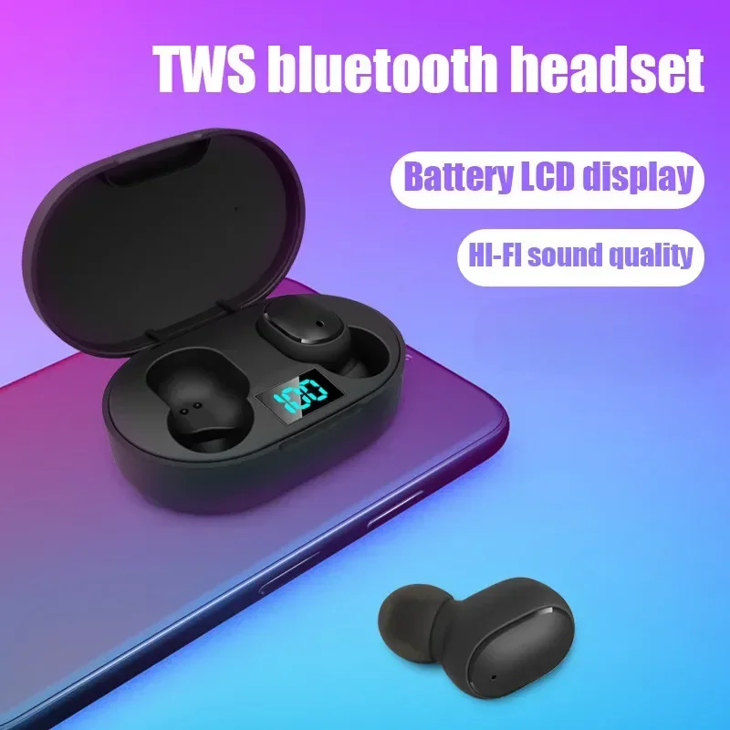 TWS E6S słuchawki Bluetooth bezprzewodowy zestaw słuchawkowy Bluetooth słuchawki z redukcją szumów z mikrofonem słuchawki dla Xiaomi Redmi