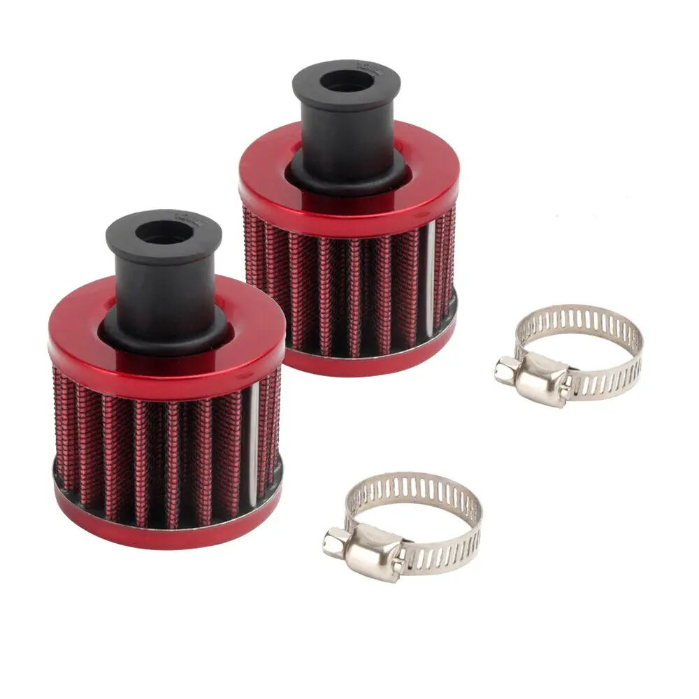 2PCS Universal  Car Air Filters 12mm for Motorcycle Cold Air Intake High Flow Crankcase Vent Cover Mini Breather Filters