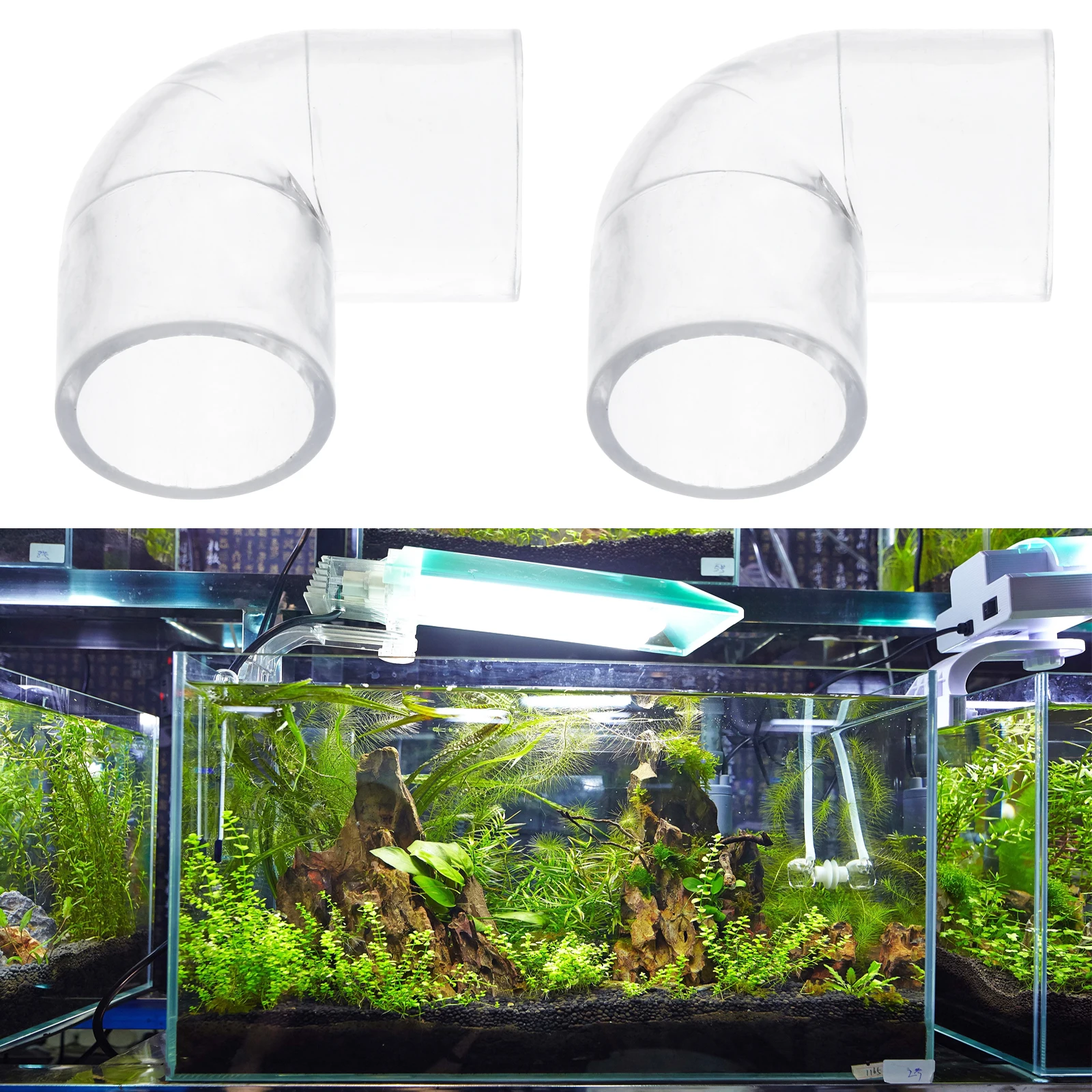 

10pcs Aquarium Water Pipe Connector 25Mm 3/4 Inch Fish Tank Hose Adapter Filter Connection Tube Fitting Connector Joint For