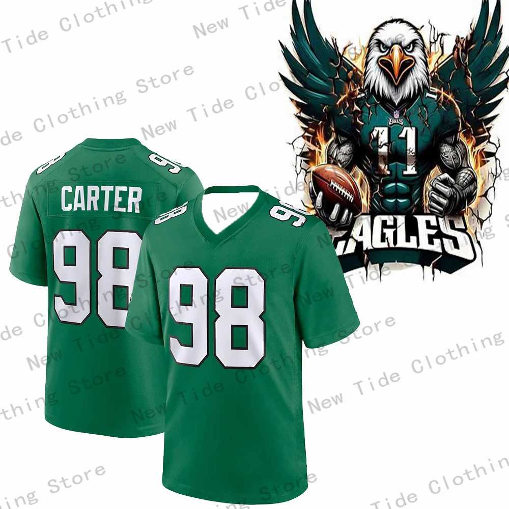 

#98 Carter Sports Jersey: Breathable Mesh Fabric, Quick-Dry Short-Sleeve Athletic Fan Apparel for Game Day & Daily Wear