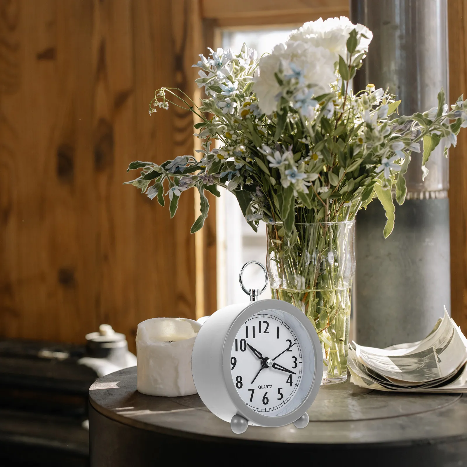 Desktop Digital Clock Alarm Simple Clocks for Bedrooms Analog Bell Light Sunrise Vintage Small