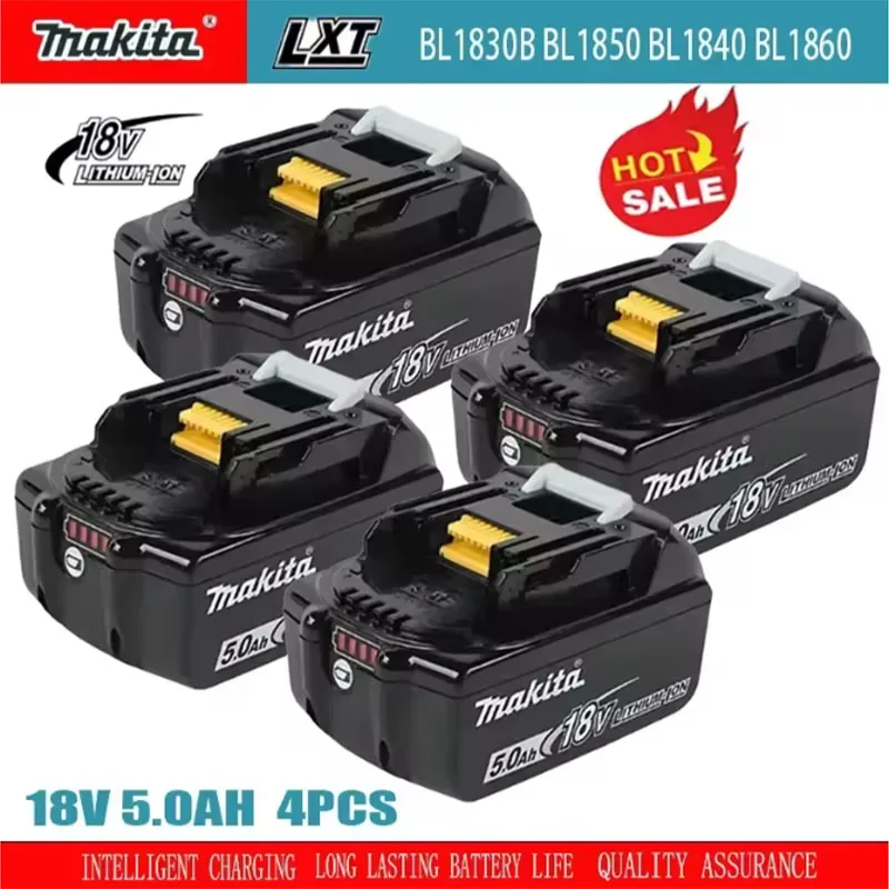 

100% Original Makita 18V 5.0Ah BL1860b Rechargeable Li-ion Battery For Makita 18 Volt Power Tools BL1860 BL1830b BL1850b BL1840