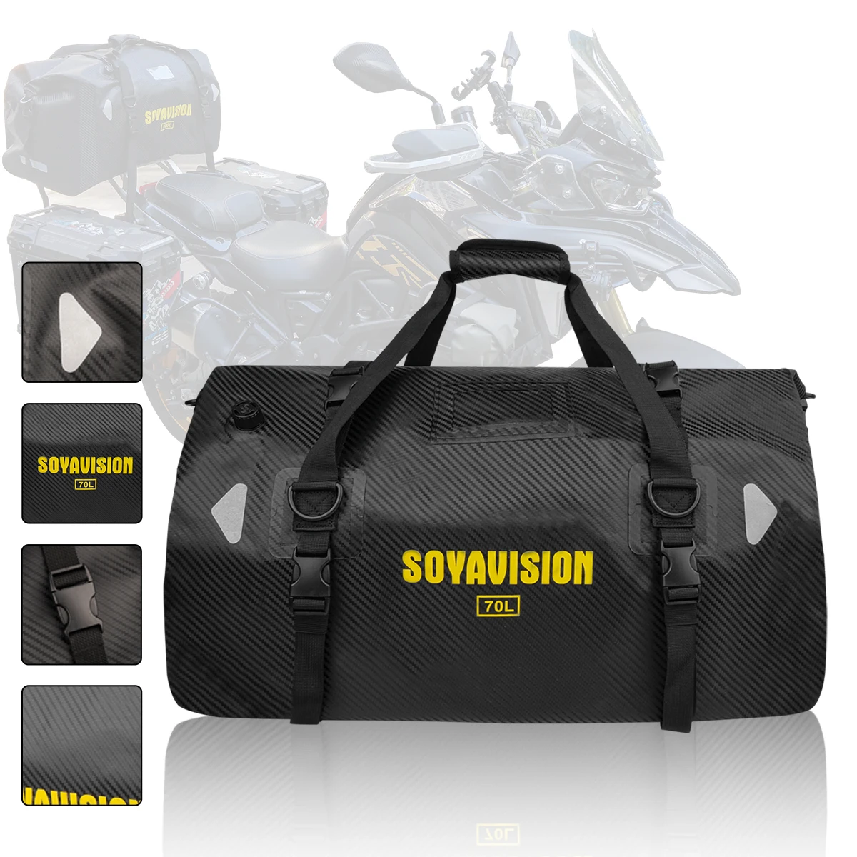 Motorcycle Bags Waterproof Outdoor Large Capacity 60L 66L Saddle Bags Motorcycles Skiing Travel Hiking Camping Luggage Bag