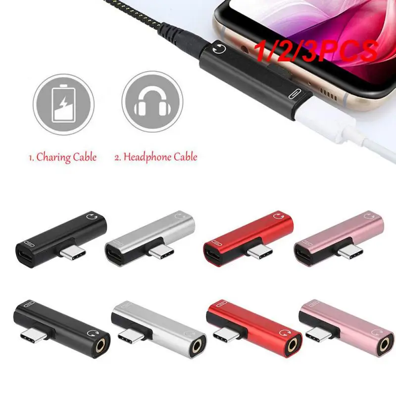 1/2/3PCS Type C To 3.5mm 2 In 1 Splitter Aux Adapter Jack Audio Cable Earphone Converter For Galaxy S21 Ultra S20 Note