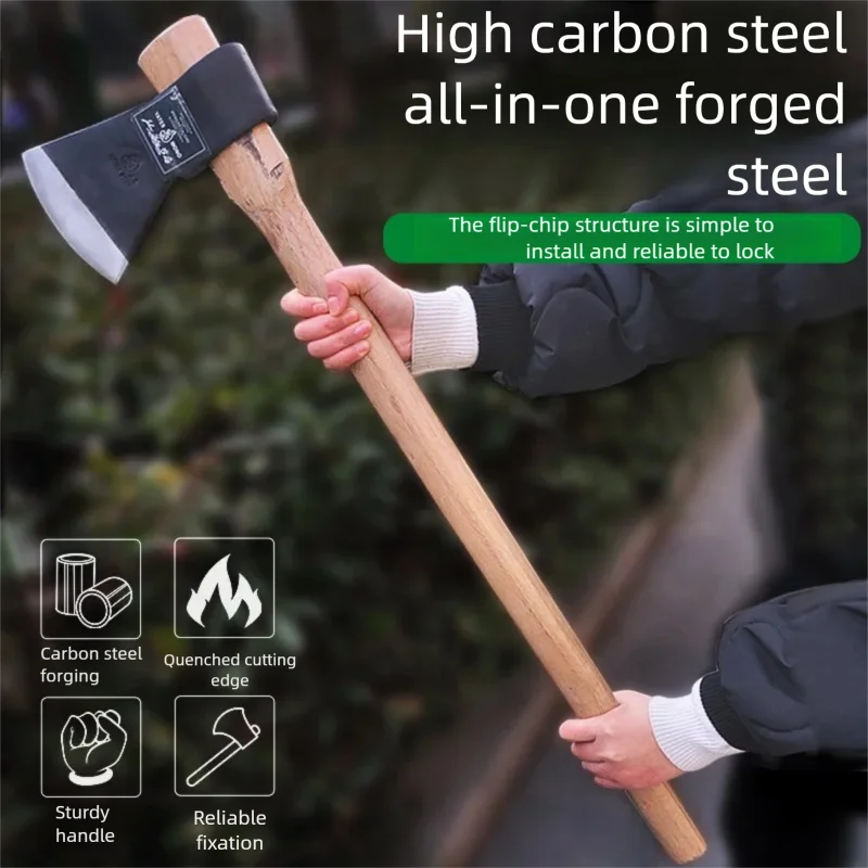 

Mountain axe for firefighting, chopping wood, breaking and dismantling, inverted handle for logging, wooden handle axe