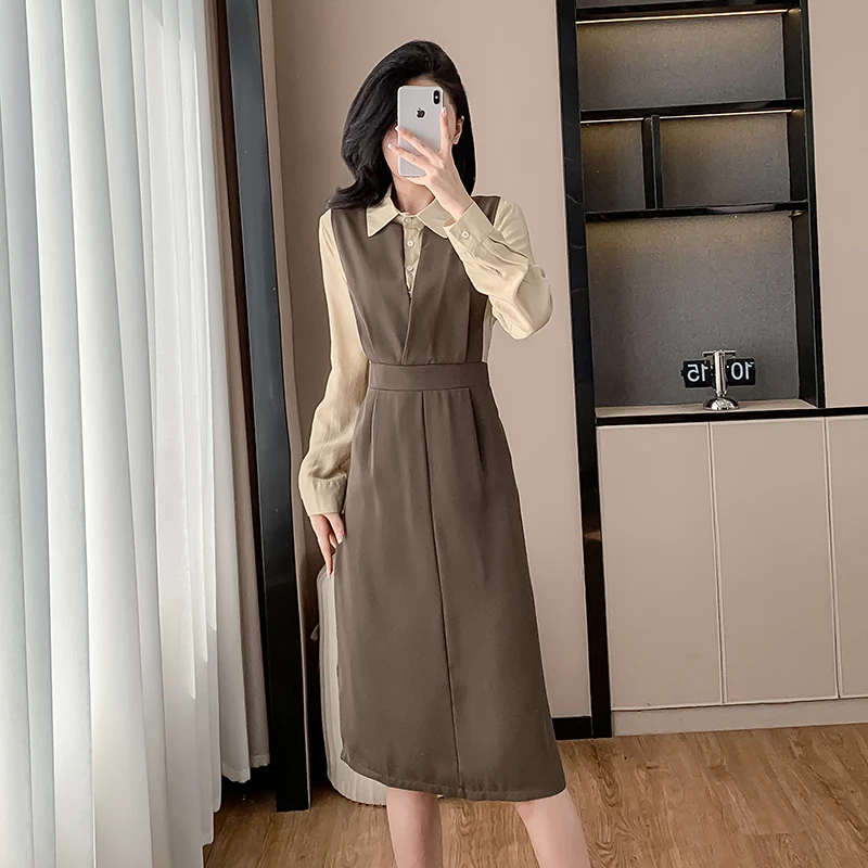 Emagrecimento faion midi dr fre emenda base camada saia design ilusório duas peças x-ape commute sle primavera outono