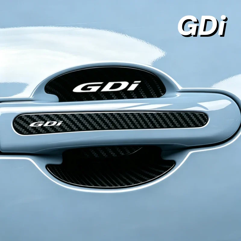 Door Bowl Car Stickers Cover for Hyundai GDI Logo Tucson Getz Sonata Veloster Elantra I30 I20 IX35 I40 Carbon Fiber 8PCS Decals