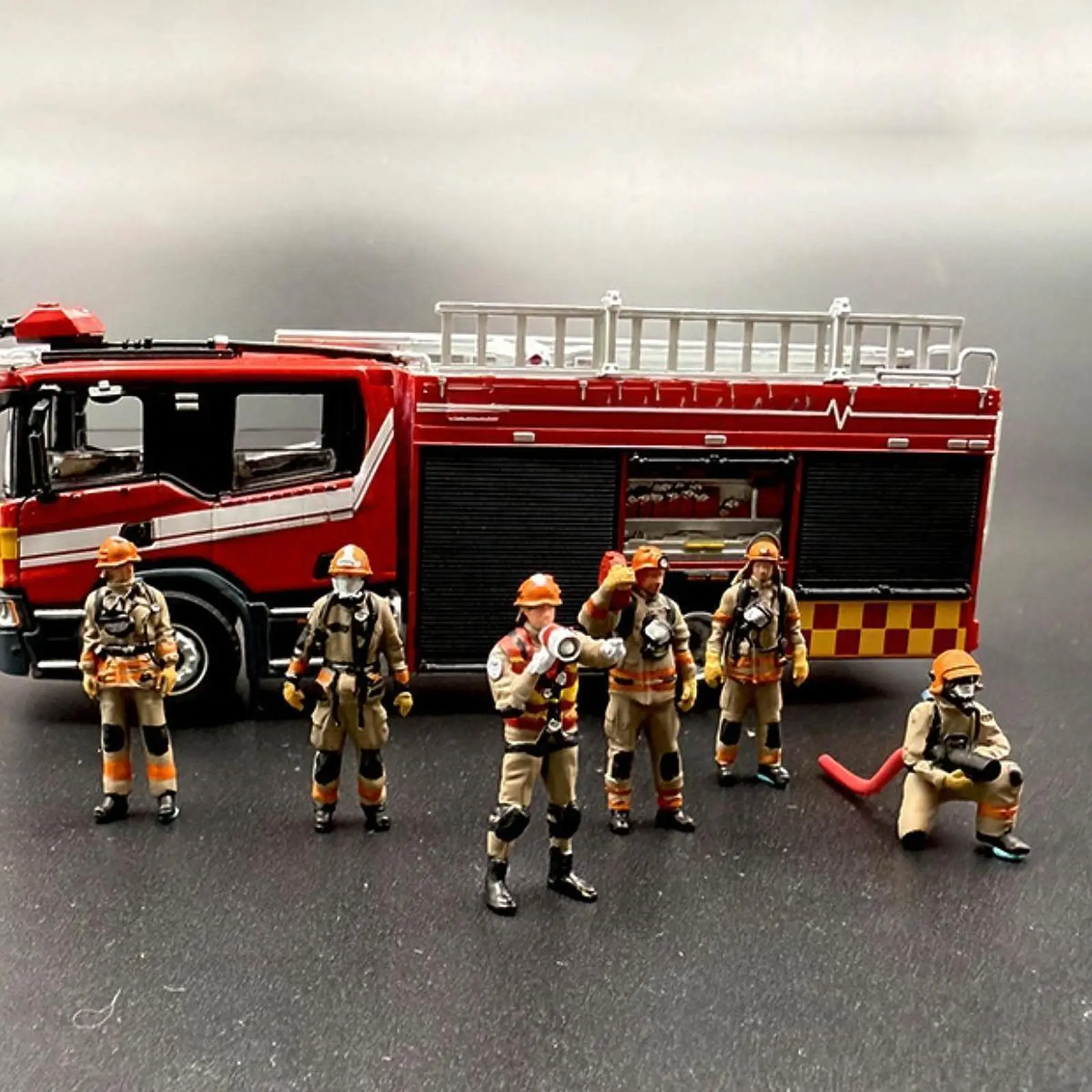 Hand Painted Miniature Firefighter People 1 64 Model Figures for Collectors and DIY Micro Landscapes