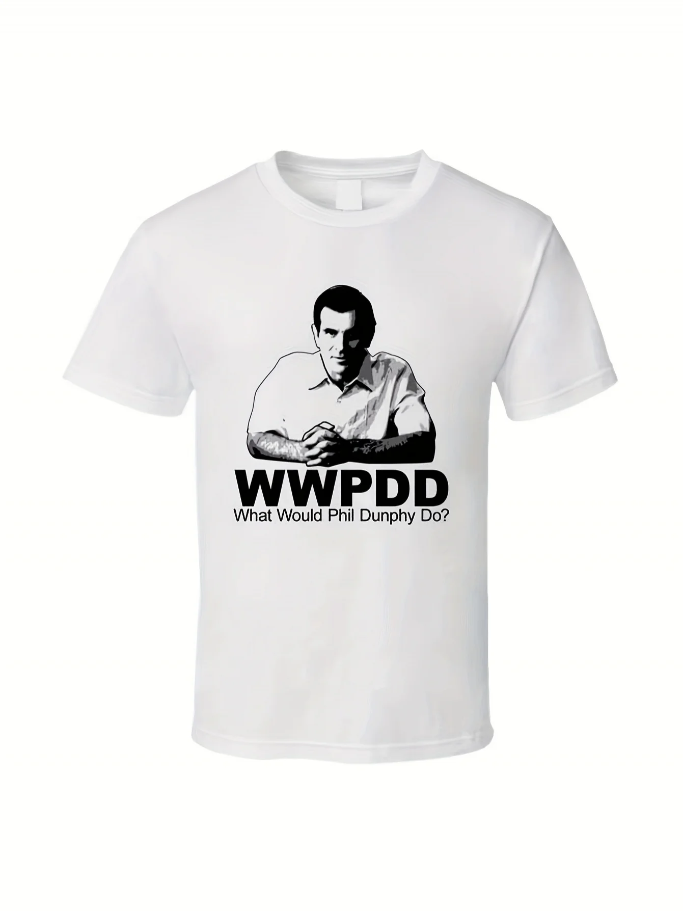 Men'S Contemporary Family Phil Dunphy Fun Television Series T-Shirt White and Black WPPD Phil Dunphy Designs Casual Short Sleeve