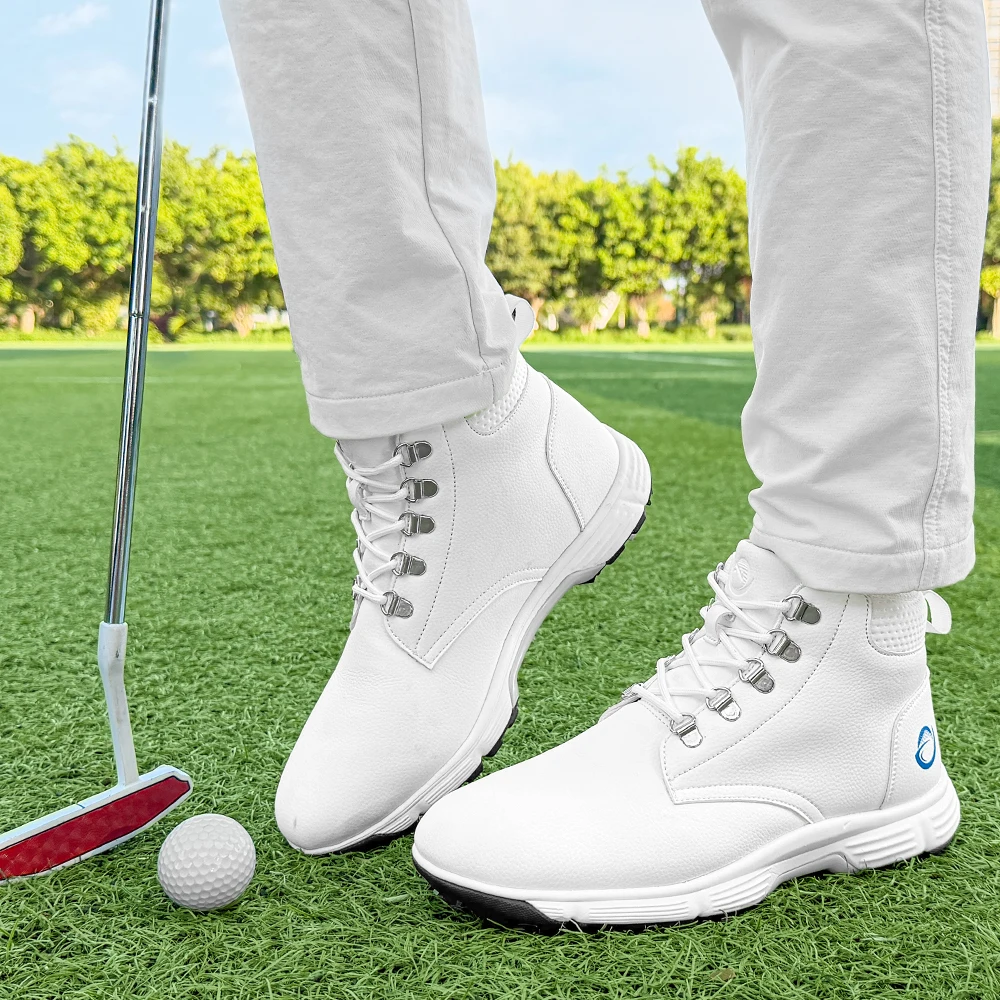 High-top Spiked Men Golf Shoes Waterproof Microfiber Anti-collision Toe Outdoor Competition Sports Sneakers size 39-49