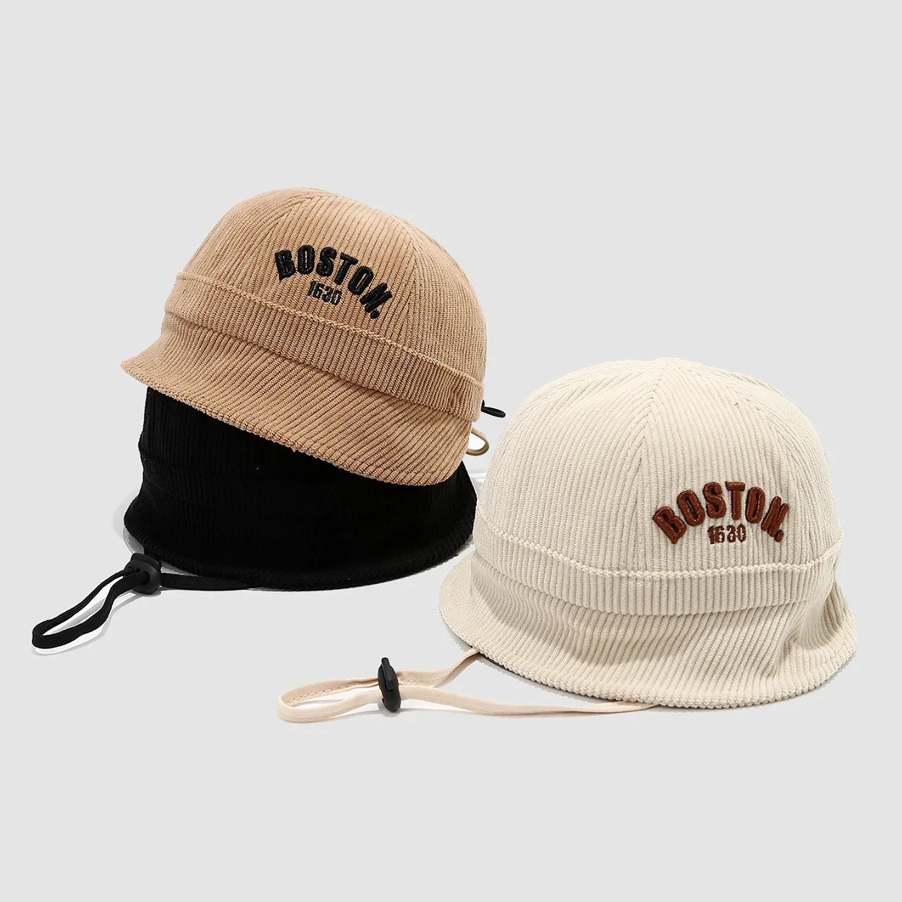 

Детская вельветовая панама, однотонная рыбацкая шапка с вышивкой букв для детей, осенне-зимние теплые ветрозащитные шапки для мальчиков и девочек