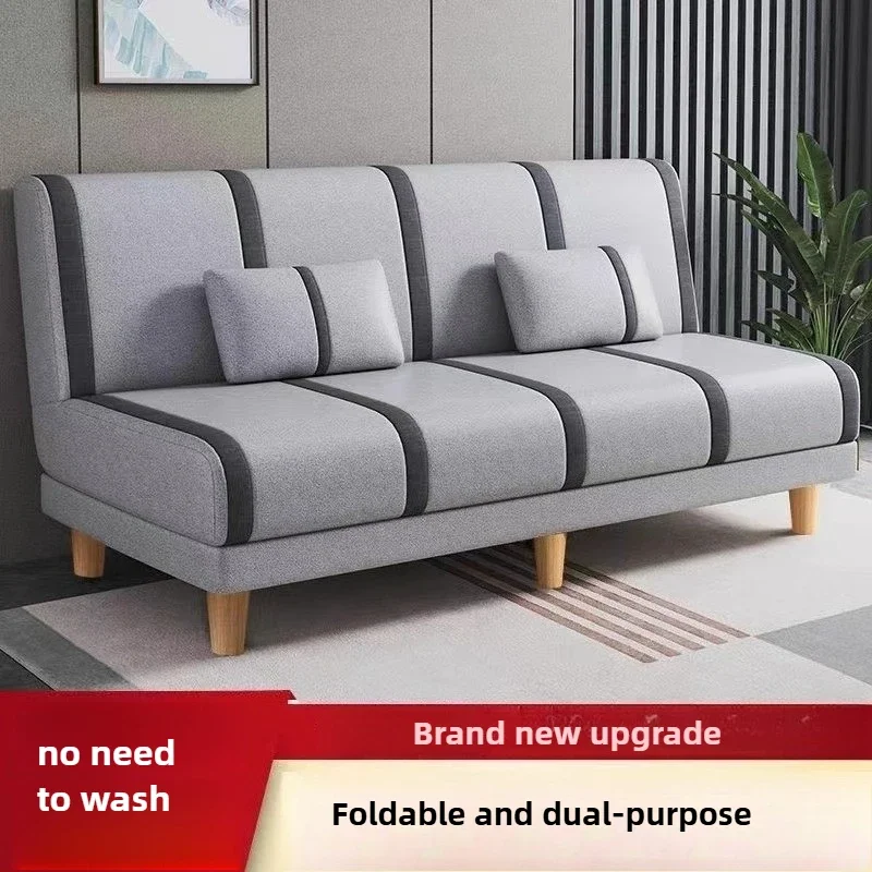 Sofa Bed Dual-purpose Simple Foldable Multi-functional Double Triple Small Apartment Living Room Fabricsofasturdy And Durable