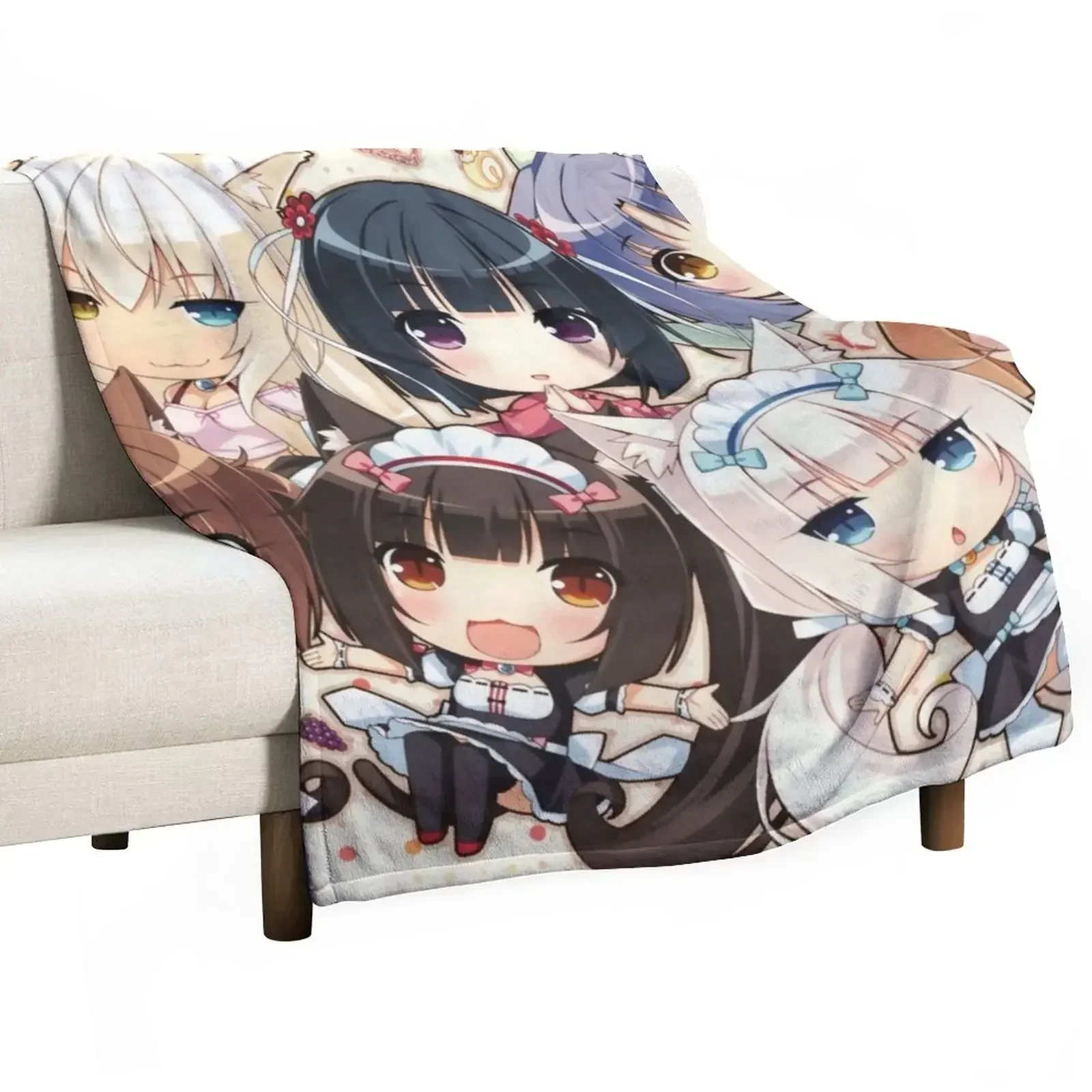 Nekopara 2 Throw Blanket Sofa Quilt Flannel Soft Blankets