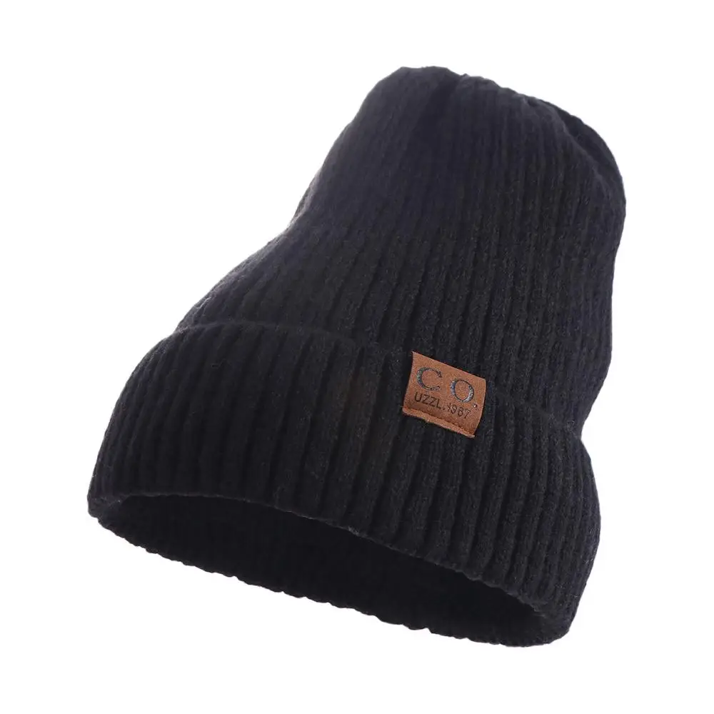 

Korean Add Fur Lined Winter Knitted Hats Casual Outdoor Plush Knitted Hat Cycling Windproof Warm Beanie Cap Unisex