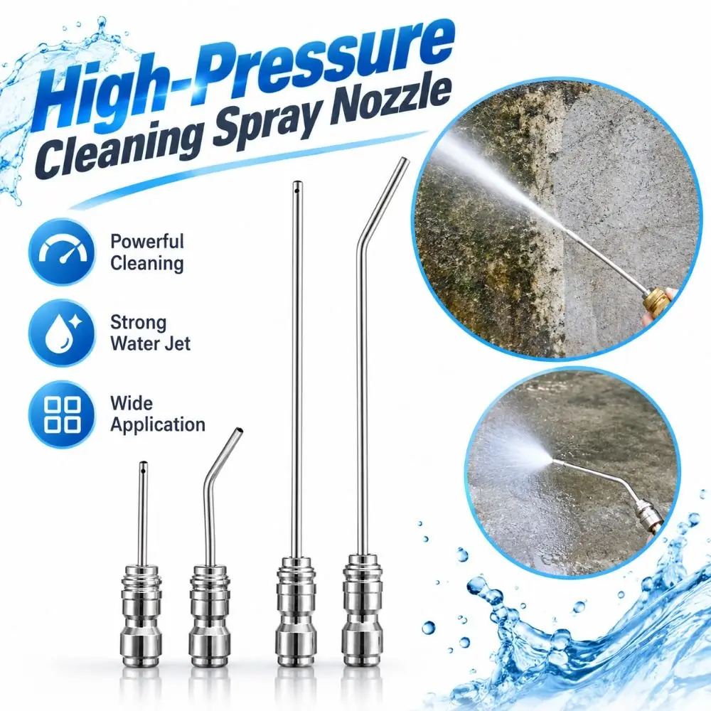 Stainless Steel High-Pressure Cleaning Spray Nozzle Side Spray/Direct Spray High Pressure Pressure Washer Needle Nozzle