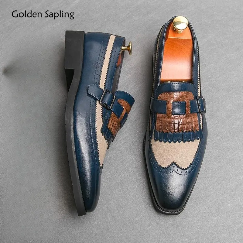 

Golden Sapling Leisure Brogue Shoes Men Genuine Leather Flats Retro Oxfords Classics Loafers Men's Casual Business Party Shoes