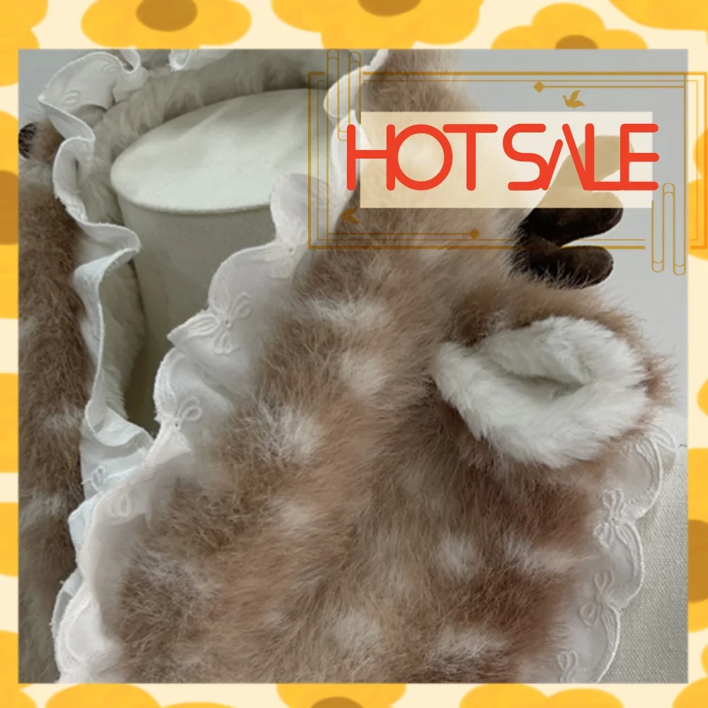 인조 모피 모자 따뜻한 긴 스카프 사슴 귀 머리띠 크리스마스 엘크 플러시 숄 패션 장식 DIY 헤어 액세서리 달콤한 모자 랩