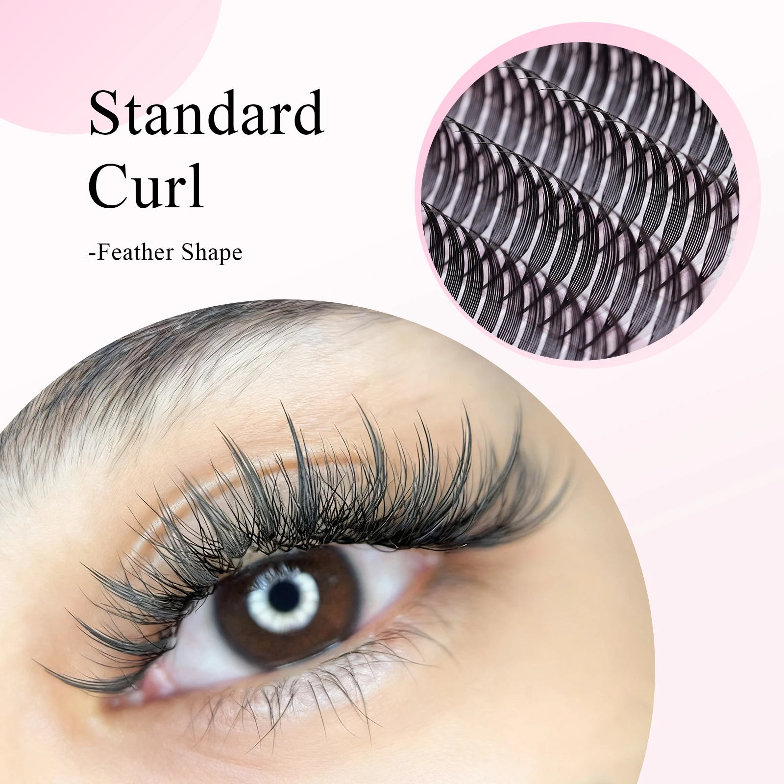 M LU Curl Manga Style Schmale Spire Vorgefertigte Fächer Wimpernverlängerungen Leichte Feder Anime Semi-Handgefertigte Spire-Cluster Blisterpackung – Detail 13