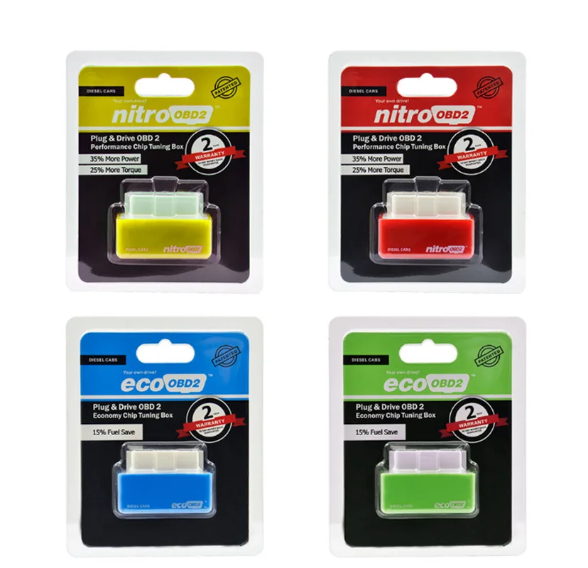 Nitro ECO OBD2 Chip Tuning Box, 15% Fuel Saver, Chip de desempenho, Mais Power Torque Nitro OBD 2 ECOOBD2 Benzine Diesel Petro Gasolina