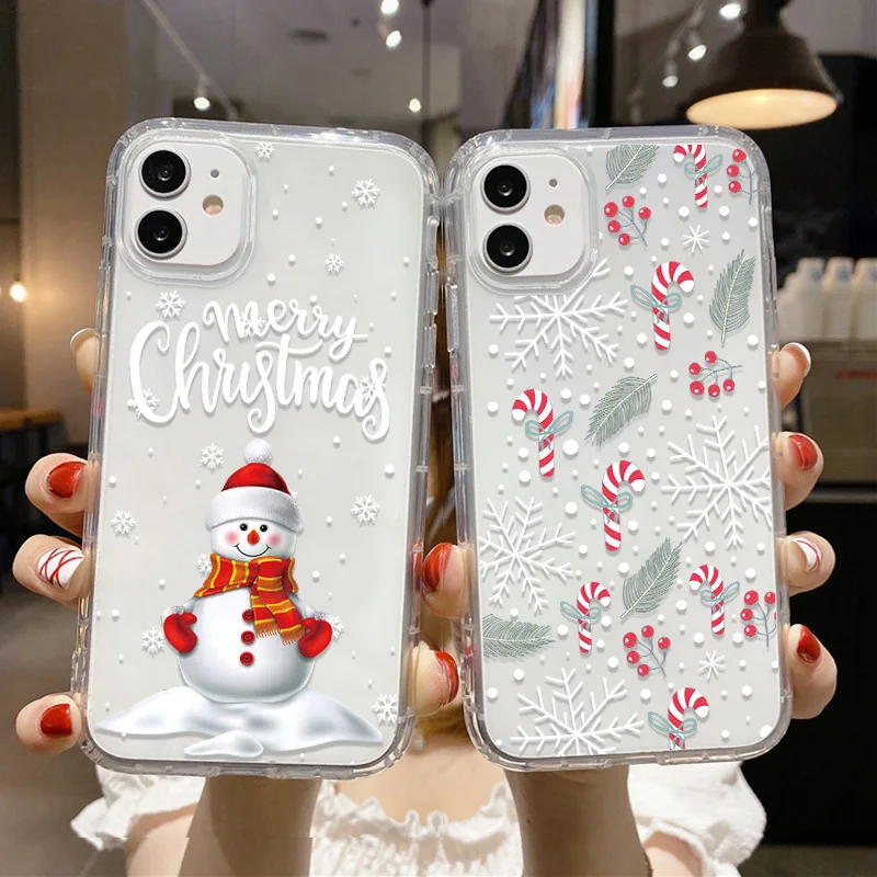 Christmas Tree Clear Case For iPhone 16 15 11 14 12 13 Pro Max 16 15 7 8 Plus X XR XS Max 12 13 Mini 6 6S SE 2020 Soft Tpu Cover