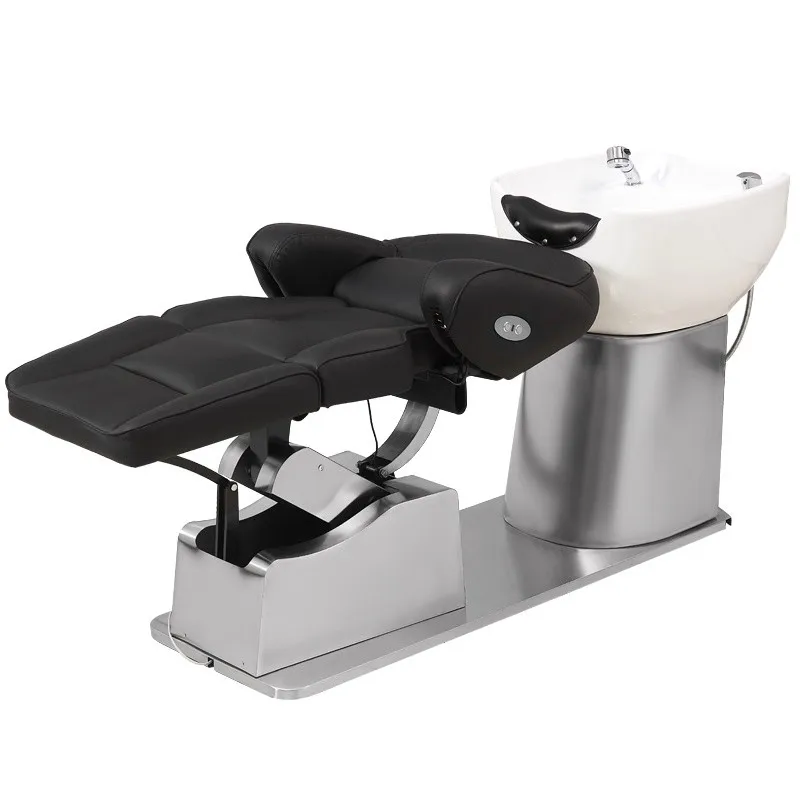 

H Ceramic deep basin shampoo bed for barber shop, high-end fashion hair salon electric flush bed