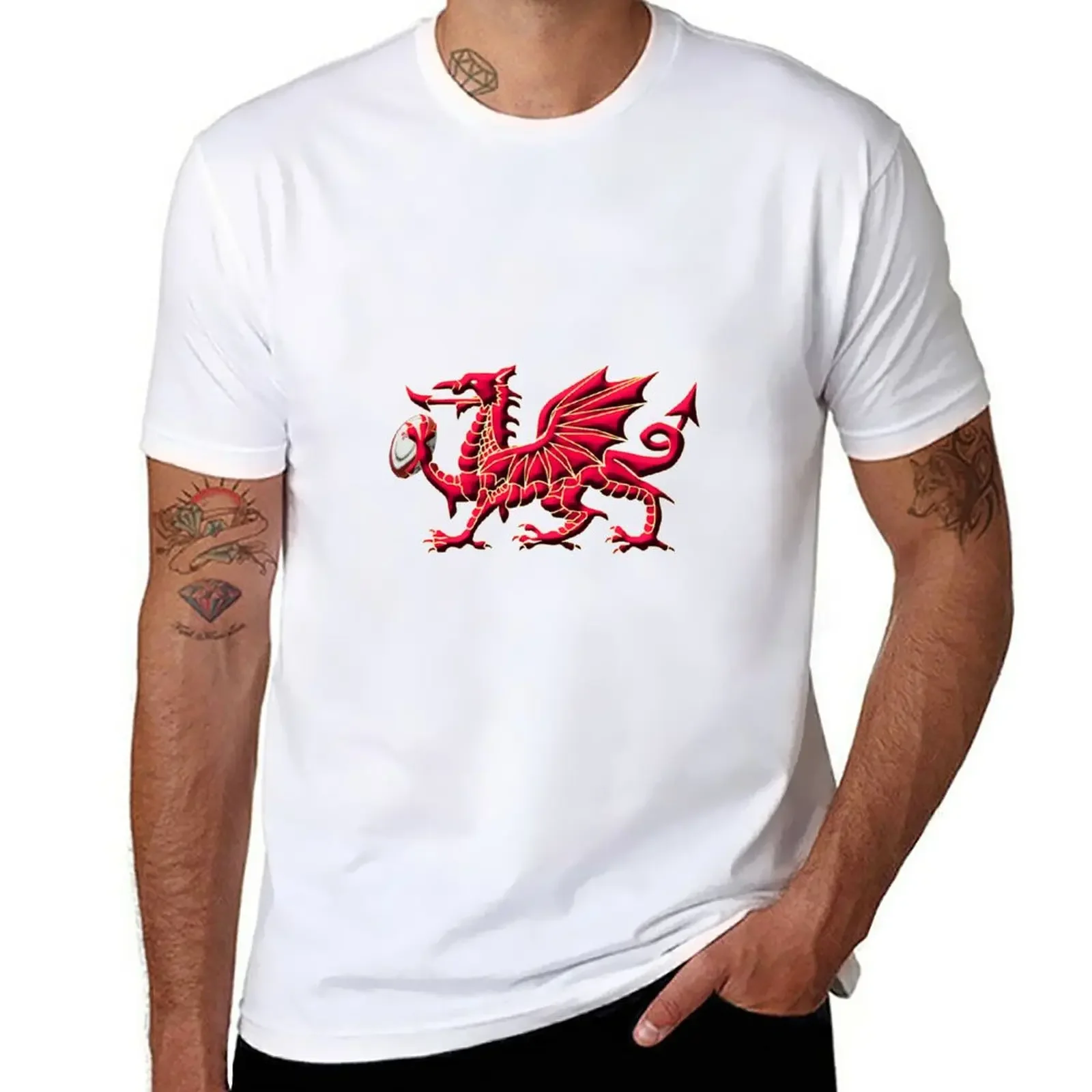 Welsh Rugby Dragon T-Shirt plus sizes sports fans t shirts for men pack