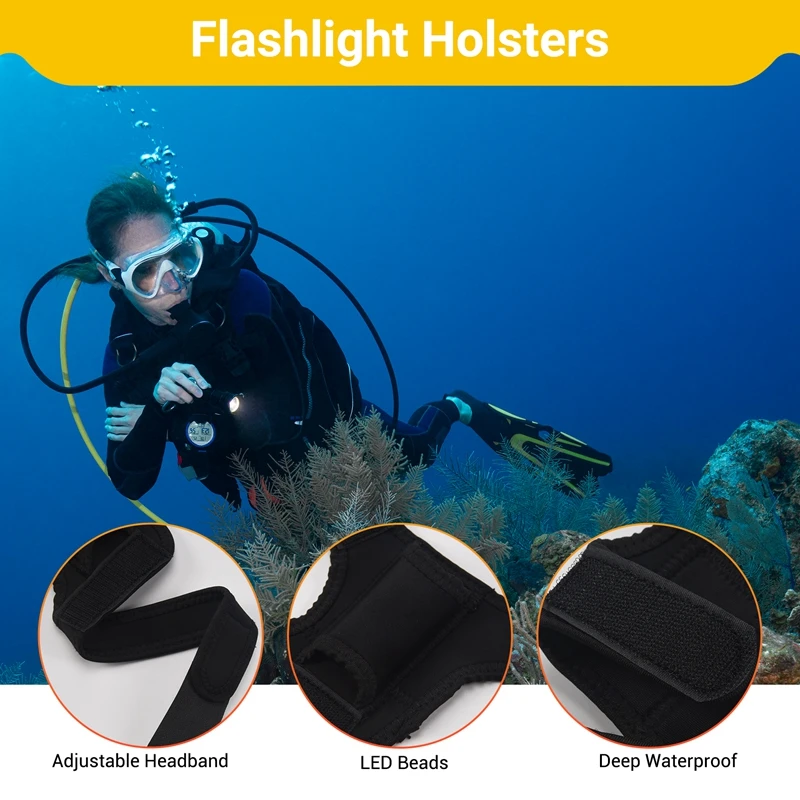 Wrist Flashlight Holsters Durable Diving Flashlight Gloves For Fishing Diving Hunting Underwater Light