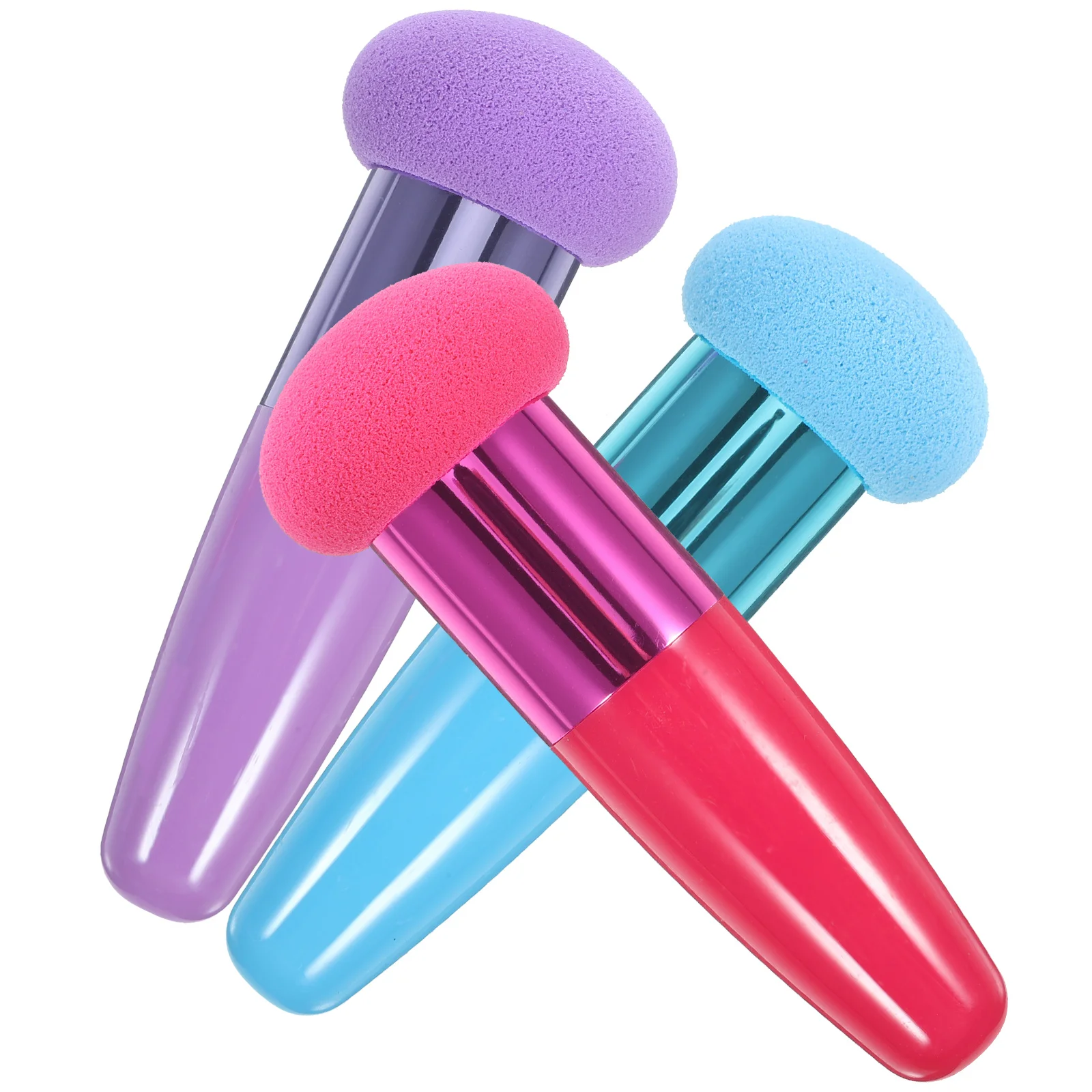 Juego de esponjas con cabeza de seta, brochas de maquillaje para piel roja y azul, base líquida, corrector en polvo, cepillo esencial, 3 uds.