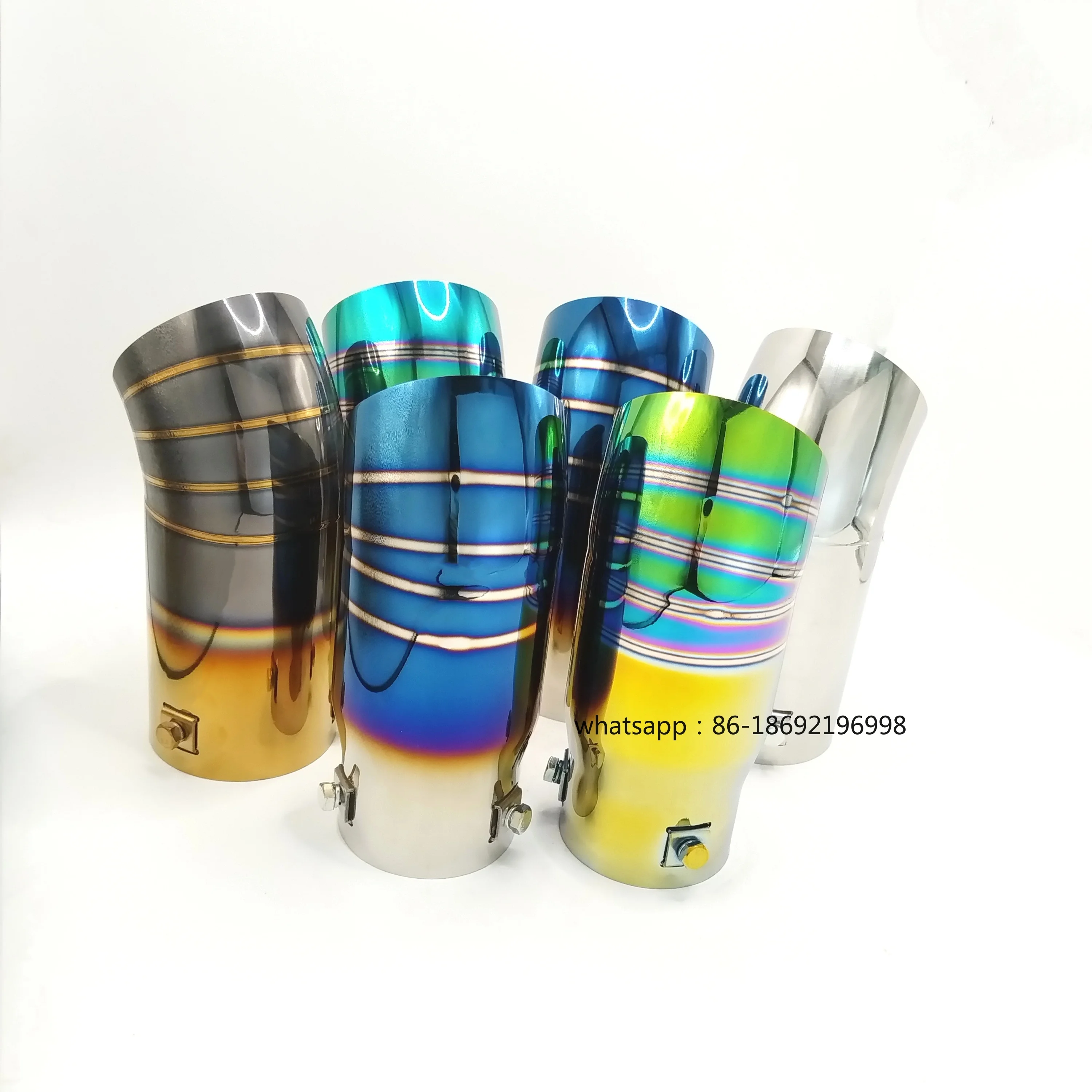 

Car New Modified General Exhaust Pipe Stainless Steel Muffler Tail Throat 2.5 Inch Decorative Tail Nozzle