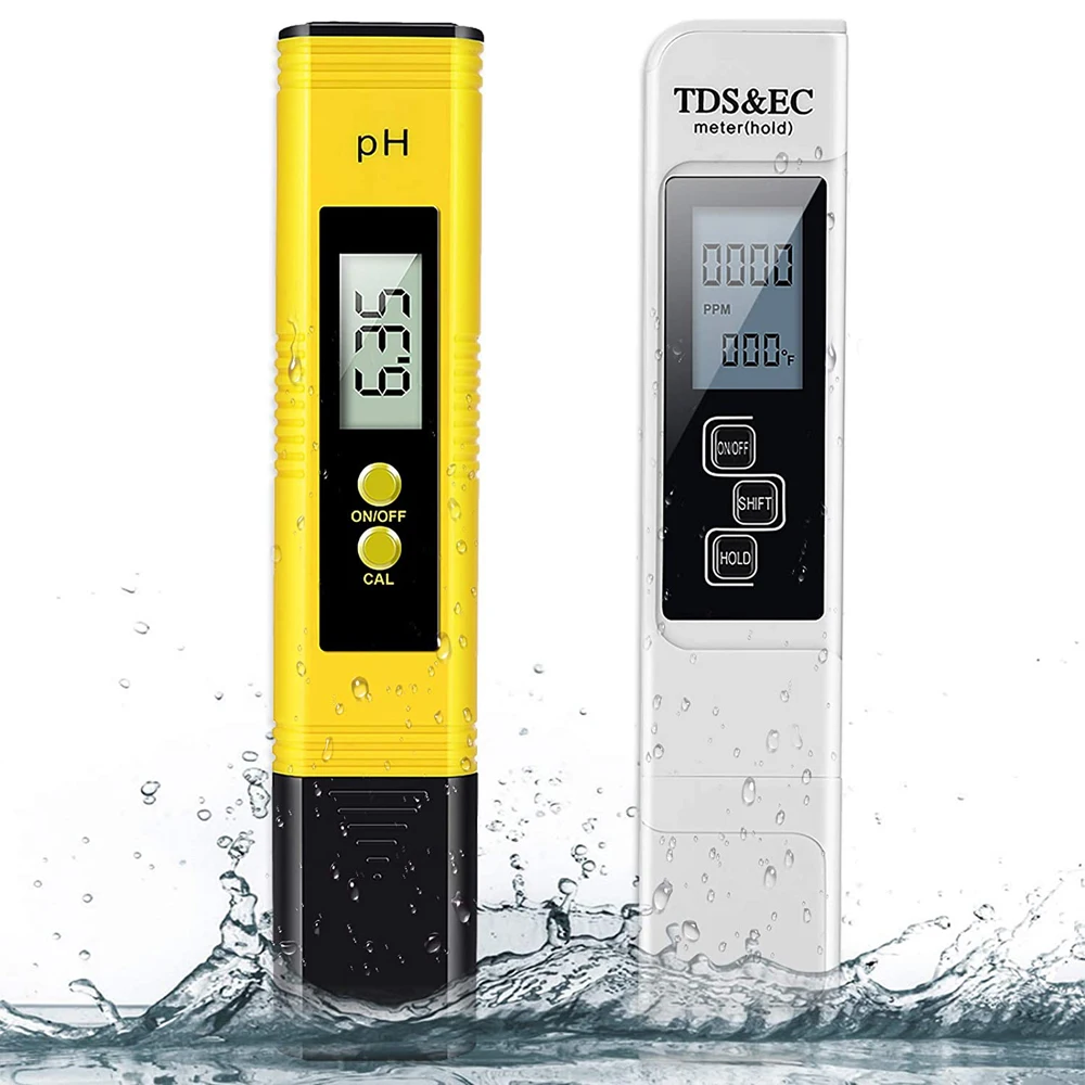 TDS Meter Digital Water Tester High Accuracy Digital 0-14 PH Meter Tester 0-9990ppm TDS&EC LCD Water Purity PPM Aquarium Filter