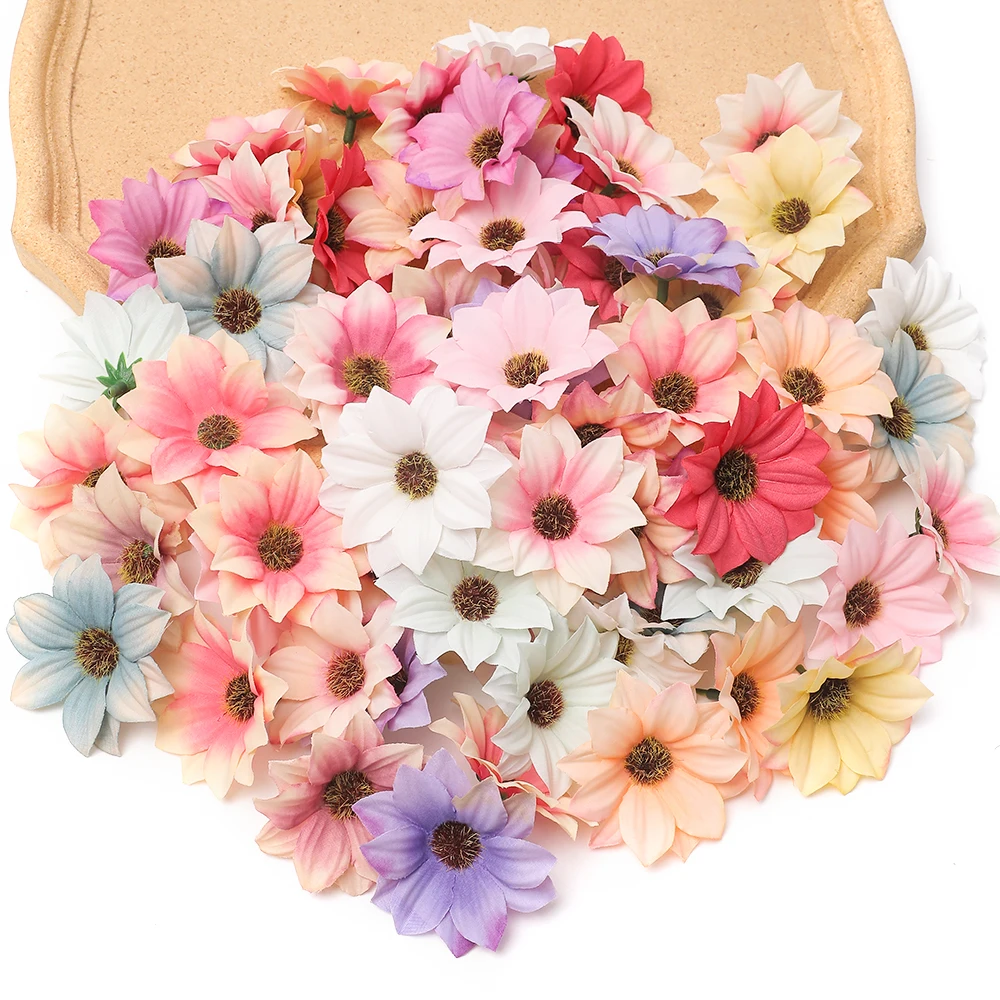 Cheap 30Pcs Gerbera Artificial Flower Home Party Decor Wedding Decoration Accessories Wreath DIY Christmas Craft Fake Flowers - Image 2