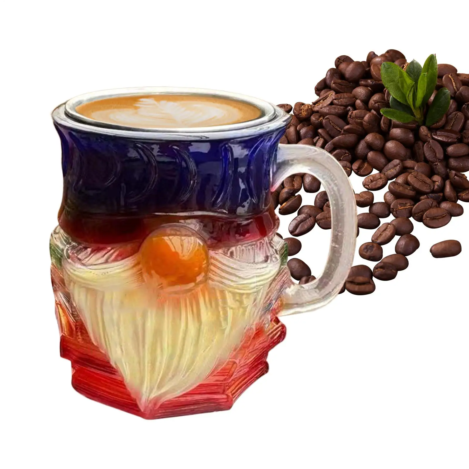 3d Santa Claus Painted Cup Dwarf Painted Books Cup Colorful Resin Water Bottle Stack Christmas Decoration For Readers Writers