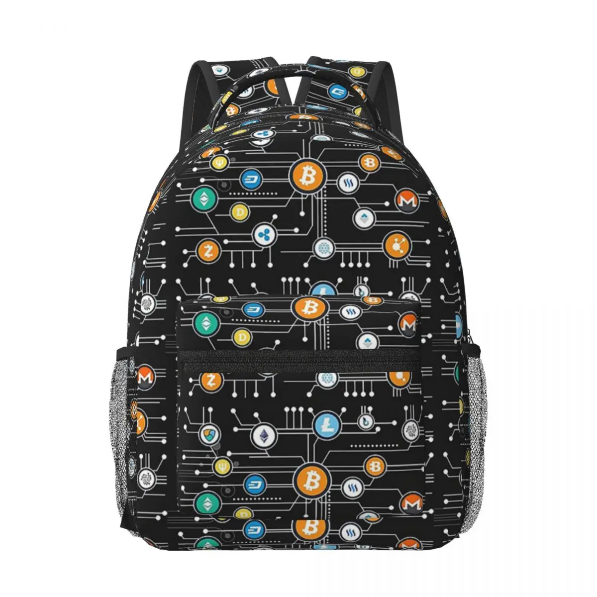 Bitcoin Cryptocurrency Altcoin Blockchain Logo Backpacks Boys Girls Bookbag School Bags Portability Laptop Rucksack Shoulder Bag