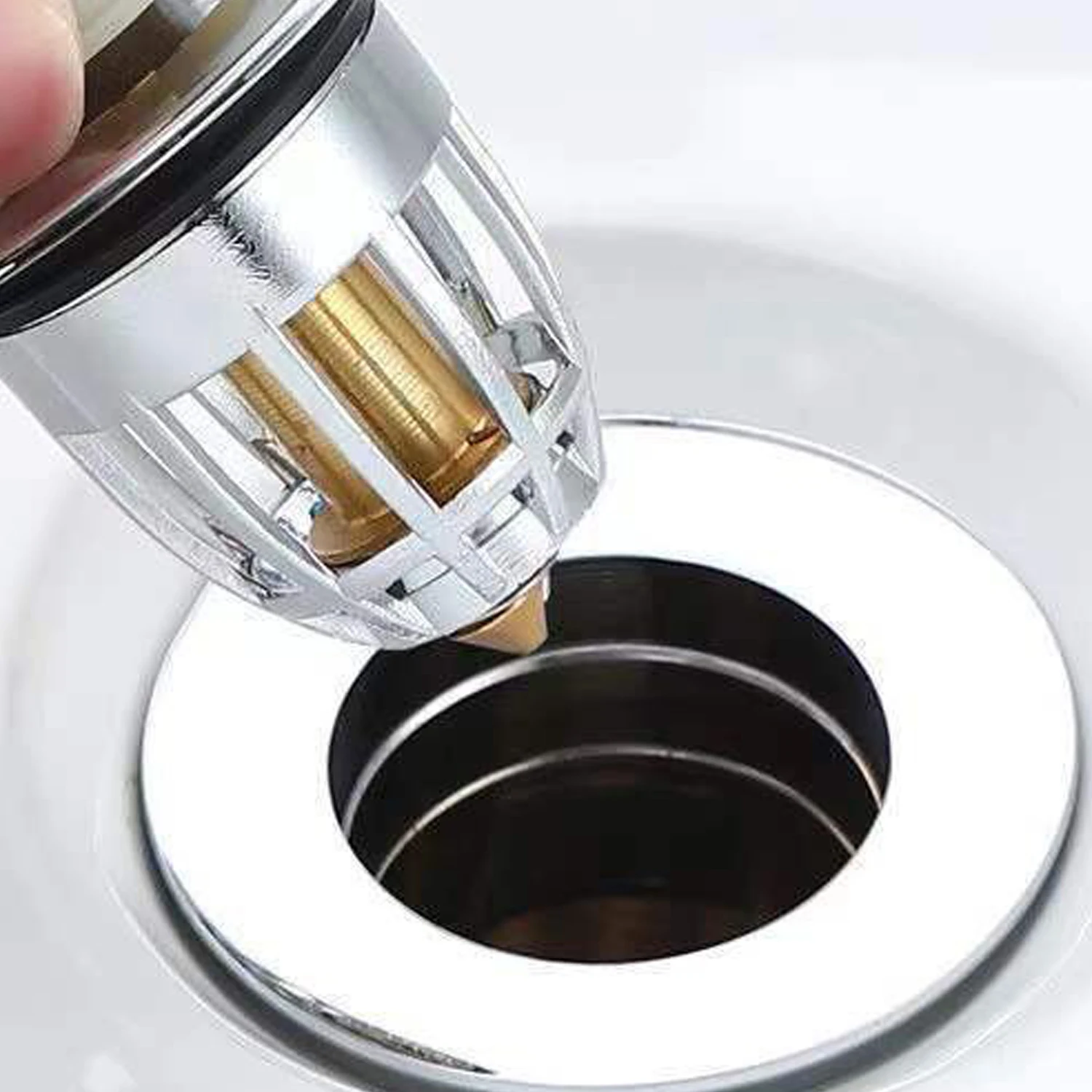 

Press Bounce Basin Pop-up Drain Filter Bathroom Shower Sink Filter Plug Wash Basin Hair Sink Strainer Kitchen Bathtub Stopper