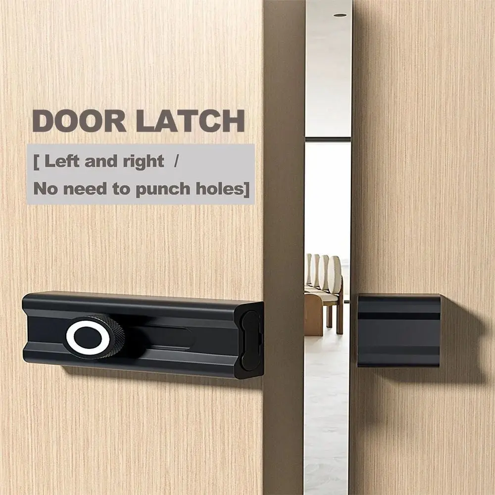Durable Anti-theft Luminous Door Buckle Aluminum Alloy No Punching Sliding Door Bolt Security Door Catch Closet Window Door
