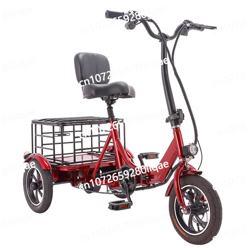 For Adults For Women Elderly e Bike Folding 3 Wheel Electric Bike 48V 350W 12 Inch Foldable Electric Bicycle