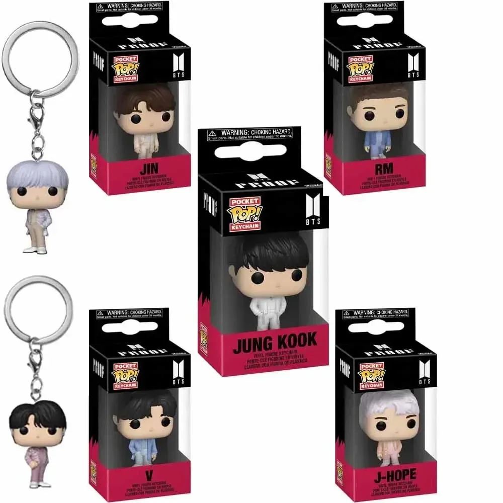 

Funko POP Keychain Toys Kpop Cartoon V JUNG KOOK JIMIN Jin V J-HOPE Pop Keychains Vinyl Action Figure Collection Children Toys