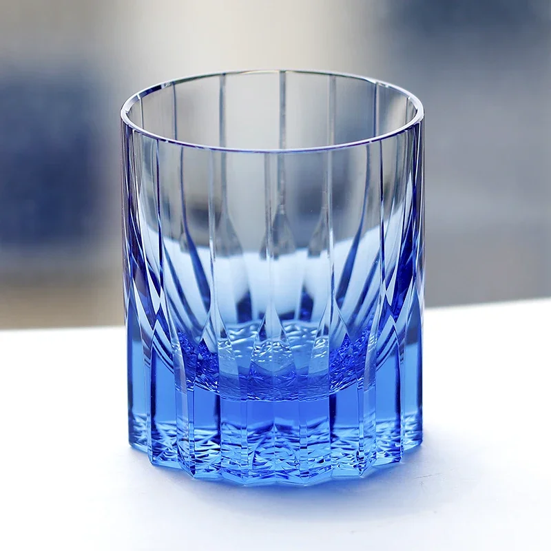 K9 Crystal Glass Thick Wall Shiny Beautiful Whisky Glass 8oz 1PC with Gift Box Clear Green Blue