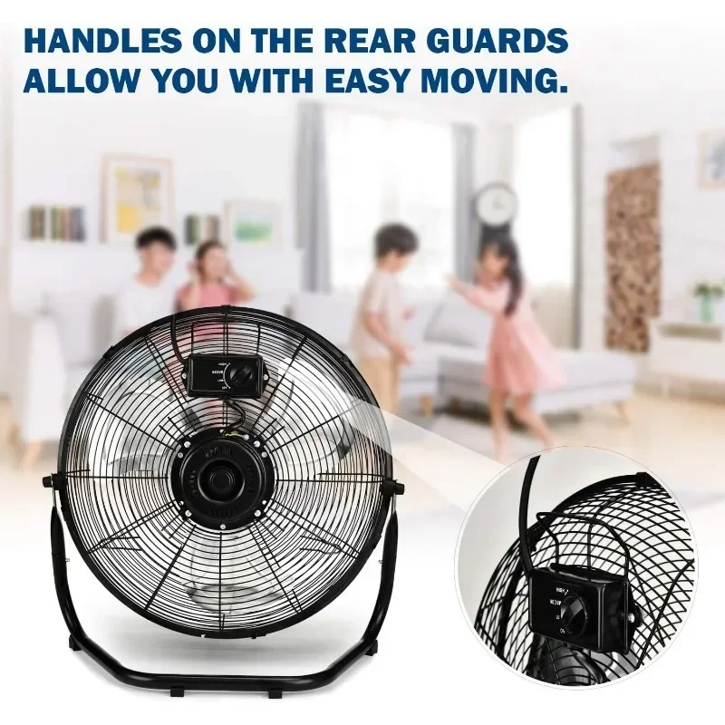 High Speed Heavy Duty Metal Industrial Floor Fan for Home Commercial Residential and Conservatory Use