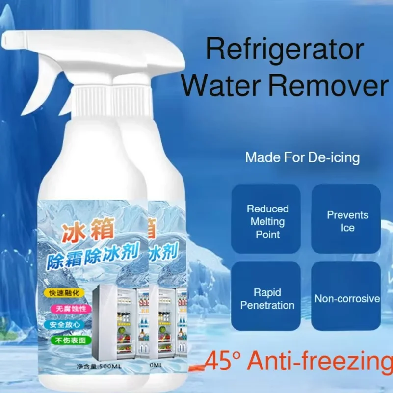 Fast-Acting Refrigerator Defrost Spray 500ml Freezer Frost Remover  Quick Ice Melt Efficient De-Icing for Car and Home Appliance