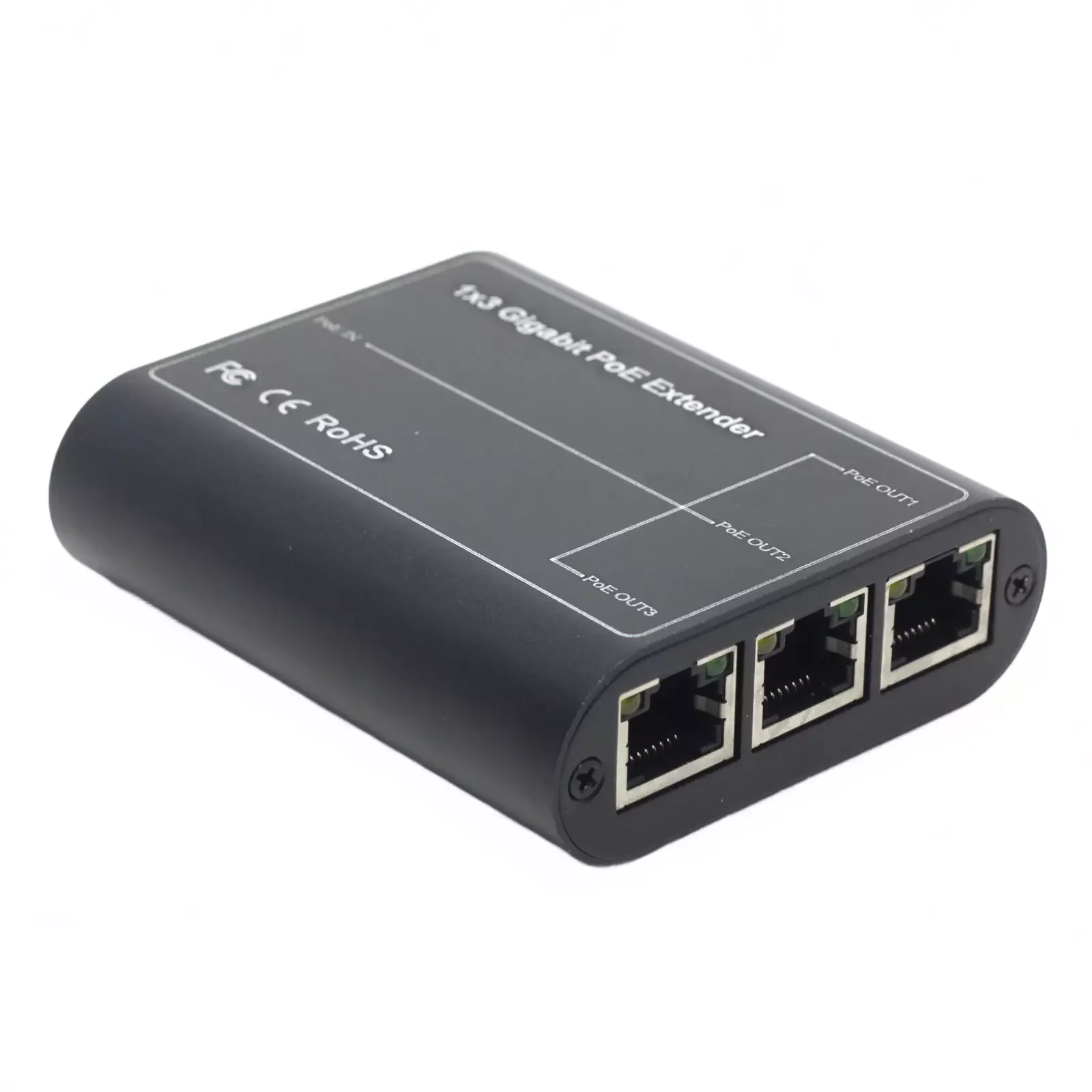 DSLRKIT 1 PoE in 3 PoE Out Gigabit Passthrough Switch Extender Cascade Repeater